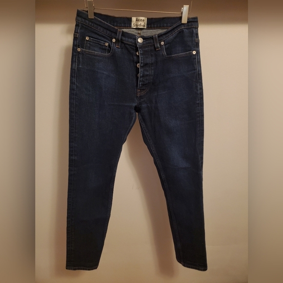 Acne Studios Denim Town STR RW. Dark blue. Faded. Men 32, inseam 26". - Picture 1 of 11